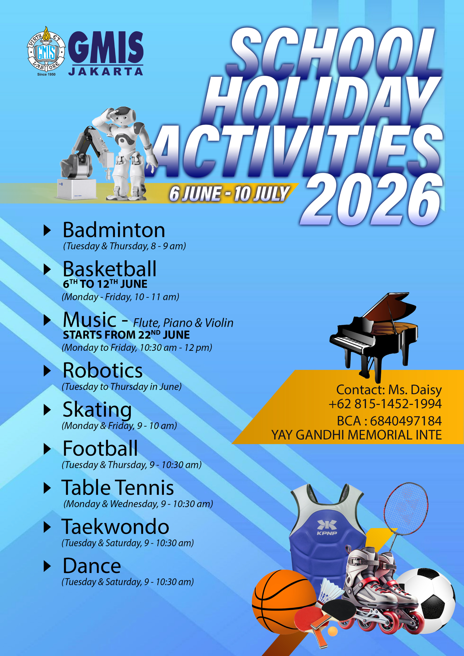 GMIS Holiday Activities 2026